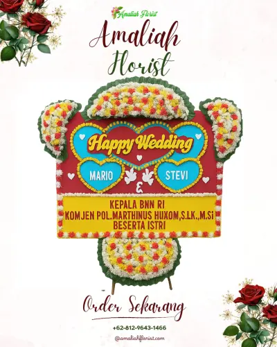 Karangan Papan Bunga Pernikahan hotel kapuas palace